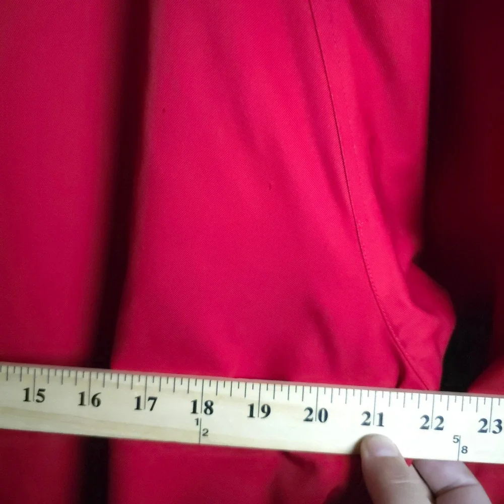 Burberry Long Heritage Trench Coat Red Wool Lined Women's 4‎ Petite - Picture 7 of 8